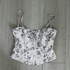 White Fox Floral Corset Top